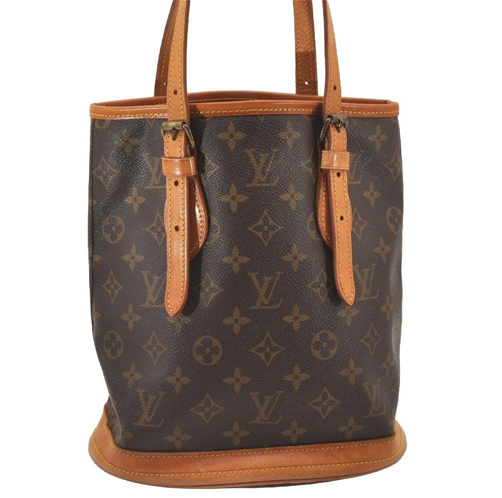 Authentic Louis Vuitton Monogram Bucket PM Shoulder Tote Bag M42238 Junk 0872I