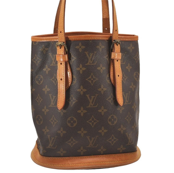 Authentic Louis Vuitton Monogram Bucket PM Shoulder Tote Bag M42238 Junk 0872I