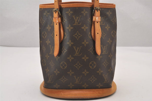 Authentic Louis Vuitton Monogram Bucket PM Shoulder Tote Bag M42238 Junk 0872I