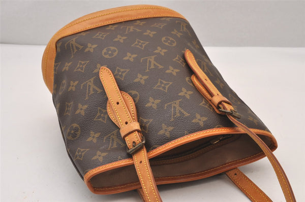 Authentic Louis Vuitton Monogram Bucket PM Shoulder Tote Bag M42238 Junk 0872I