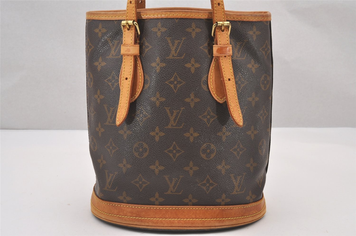 Authentic Louis Vuitton Monogram Bucket PM Shoulder Tote Bag M42238 LV 0873I
