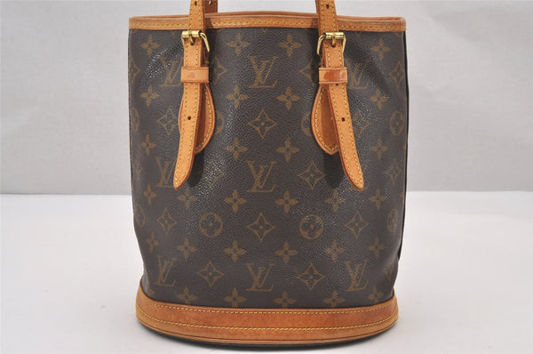 Authentic Louis Vuitton Monogram Bucket PM Shoulder Tote Bag M42238 LV 0873I