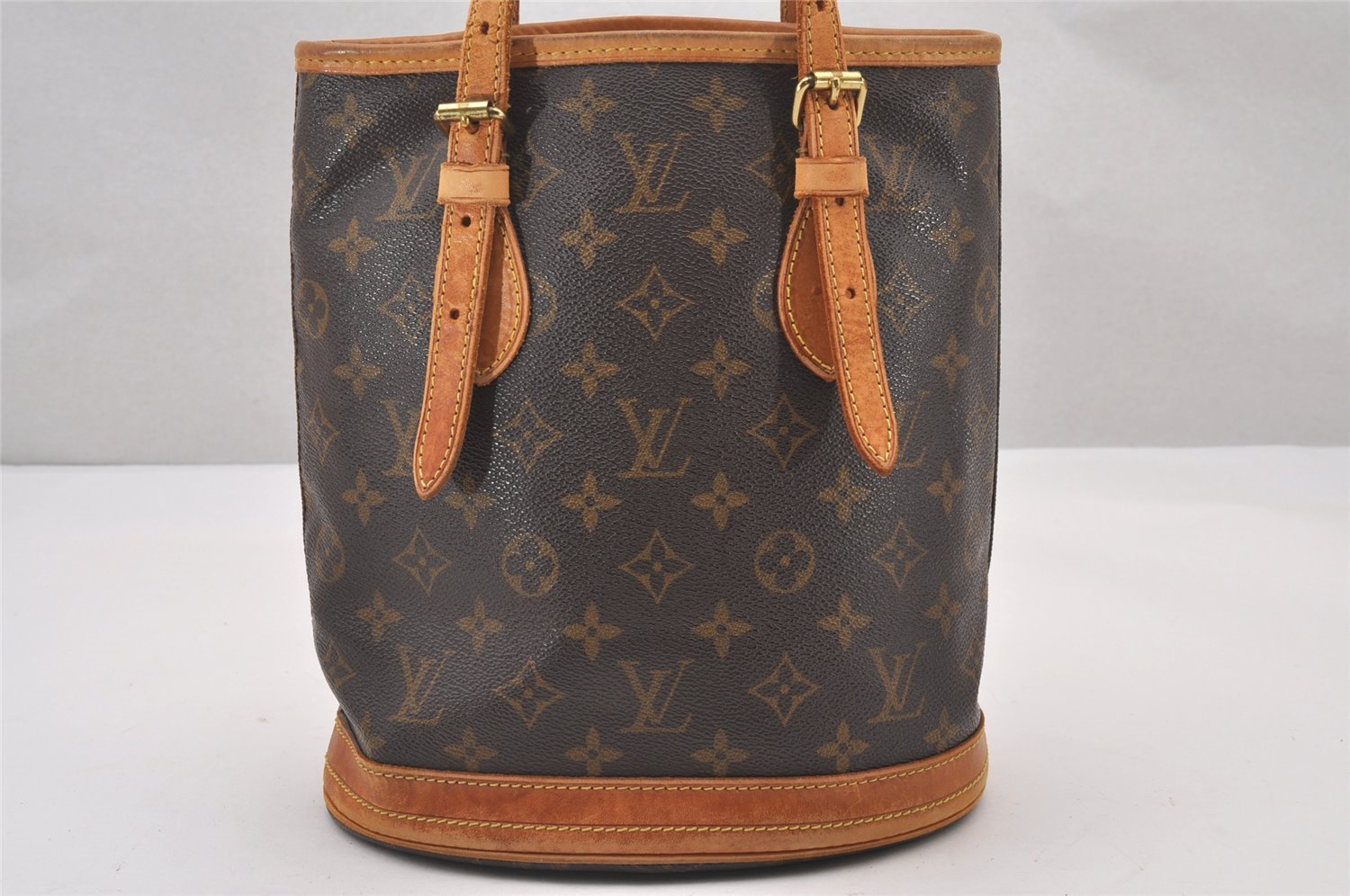 Authentic Louis Vuitton Monogram Bucket PM Shoulder Tote Bag M42238 LV 0873I