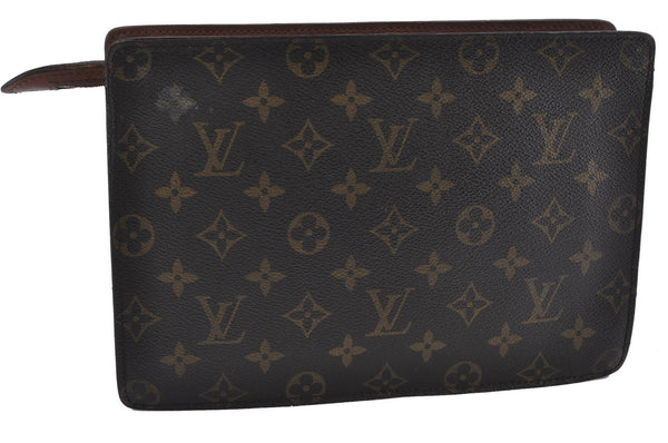 Authentic Louis Vuitton Monogram Pochette Homme Clutch Hand Bag M51795 LV 0874D