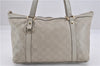 Authentic GUCCI Guccissima Abbey GG Leather Shoulder Tote Bag 141470 Ivory 0876G