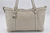 Authentic GUCCI Guccissima Abbey GG Leather Shoulder Tote Bag 141470 Ivory 0876G