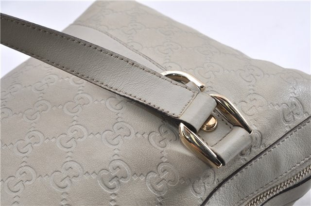 Authentic GUCCI Guccissima Abbey GG Leather Shoulder Tote Bag 141470 Ivory 0876G