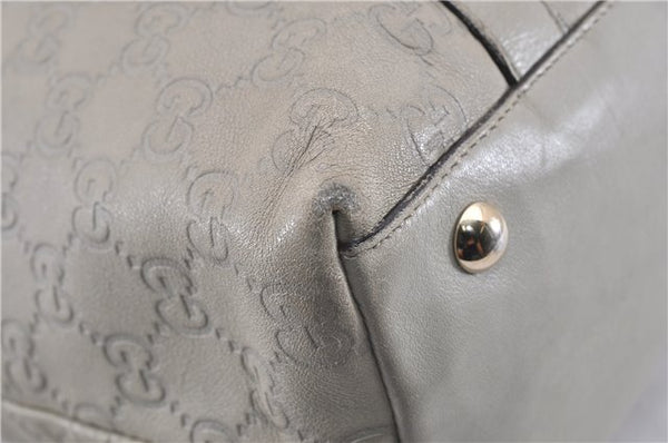 Authentic GUCCI Guccissima Abbey GG Leather Shoulder Tote Bag 141470 Ivory 0876G