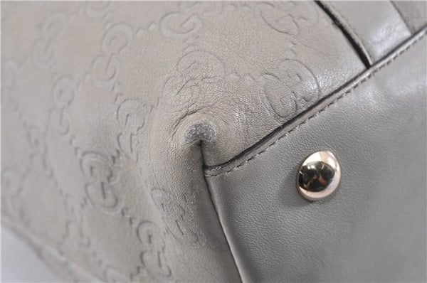 Authentic GUCCI Guccissima Abbey GG Leather Shoulder Tote Bag 141470 Ivory 0876G