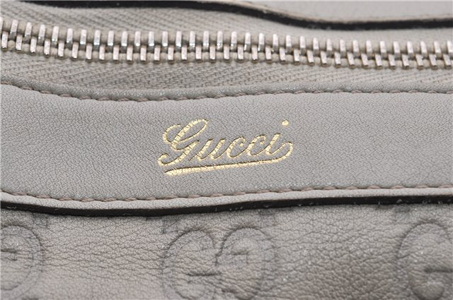 Authentic GUCCI Guccissima Abbey GG Leather Shoulder Tote Bag 141470 Ivory 0876G