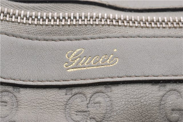 Authentic GUCCI Guccissima Abbey GG Leather Shoulder Tote Bag 141470 Ivory 0876G