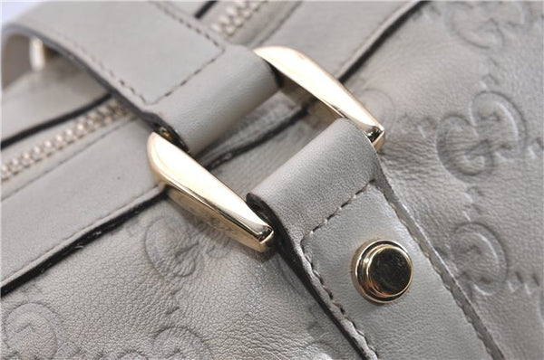 Authentic GUCCI Guccissima Abbey GG Leather Shoulder Tote Bag 141470 Ivory 0876G