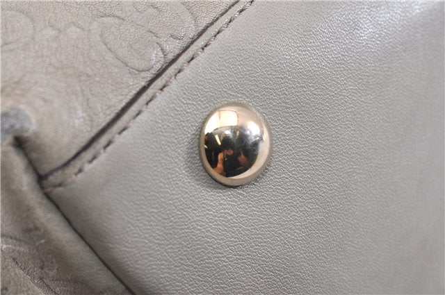 Authentic GUCCI Guccissima Abbey GG Leather Shoulder Tote Bag 141470 Ivory 0876G