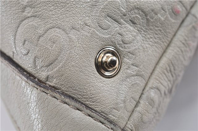 Authentic GUCCI Guccissima Abbey GG Leather Shoulder Tote Bag 141470 Ivory 0876G