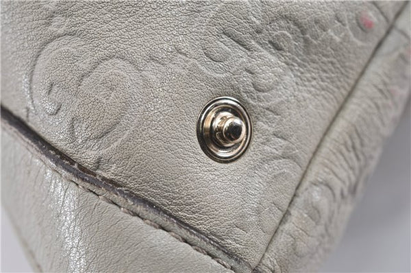 Authentic GUCCI Guccissima Abbey GG Leather Shoulder Tote Bag 141470 Ivory 0876G