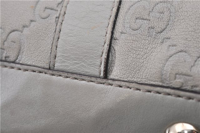 Authentic GUCCI Guccissima Abbey GG Leather Shoulder Tote Bag 141470 Ivory 0876G