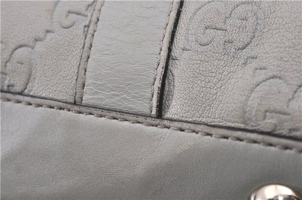 Authentic GUCCI Guccissima Abbey GG Leather Shoulder Tote Bag 141470 Ivory 0876G