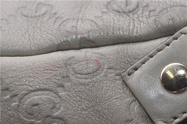 Authentic GUCCI Guccissima Abbey GG Leather Shoulder Tote Bag 141470 Ivory 0876G