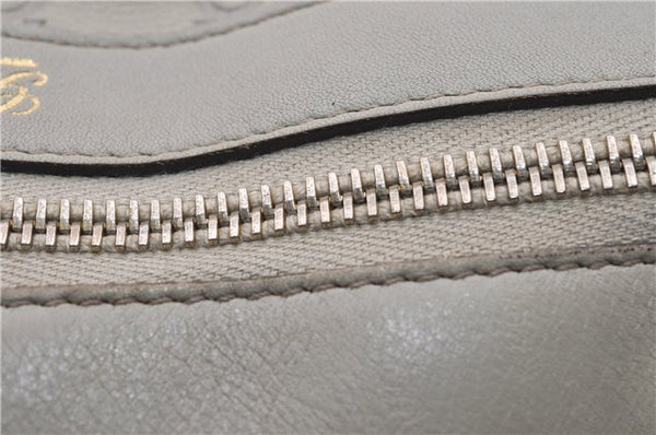 Authentic GUCCI Guccissima Abbey GG Leather Shoulder Tote Bag 141470 Ivory 0876G