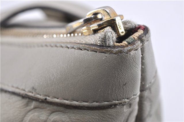 Authentic GUCCI Guccissima Abbey GG Leather Shoulder Tote Bag 141470 Ivory 0876G