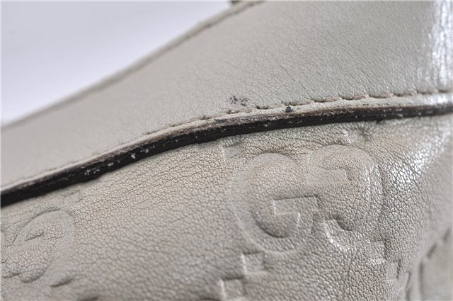 Authentic GUCCI Guccissima Abbey GG Leather Shoulder Tote Bag 141470 Ivory 0876G