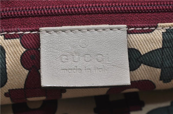 Authentic GUCCI Guccissima Abbey GG Leather Shoulder Tote Bag 141470 Ivory 0876G