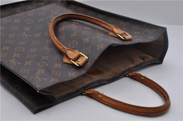 Authentic Louis Vuitton Monogram Sac Plat Hand Bag M51140 LV 0877D