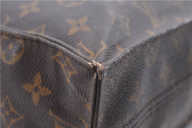 Authentic Louis Vuitton Monogram Sac Plat Hand Bag M51140 LV 0877D