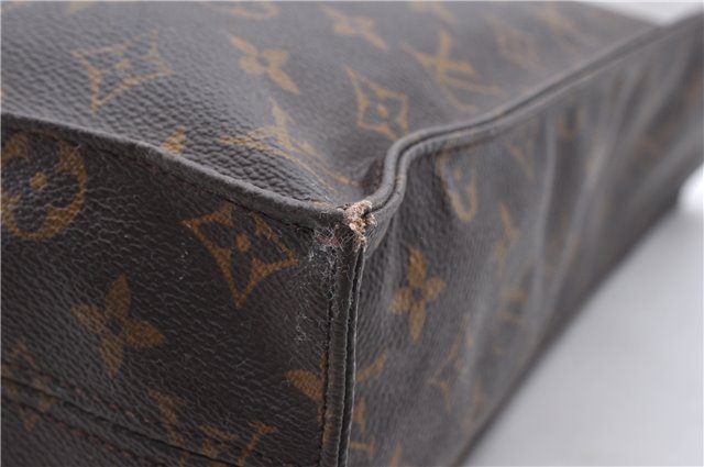 Authentic Louis Vuitton Monogram Sac Plat Hand Bag M51140 LV 0877D