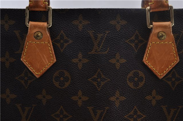 Authentic Louis Vuitton Monogram Sac Plat Hand Bag M51140 LV 0877D