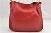 Authentic GUCCI Vintage Bamboo Shoulder Hand Bag Leather Red Junk 0877G