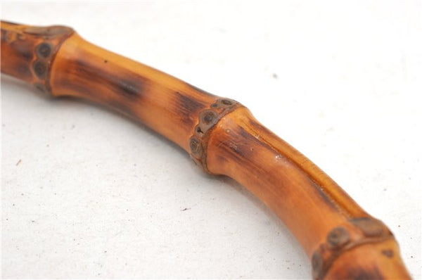 Authentic GUCCI Vintage Bamboo Shoulder Hand Bag Leather Red Junk 0877G