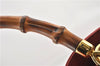 Authentic GUCCI Vintage Bamboo Shoulder Hand Bag Leather Red Junk 0877G