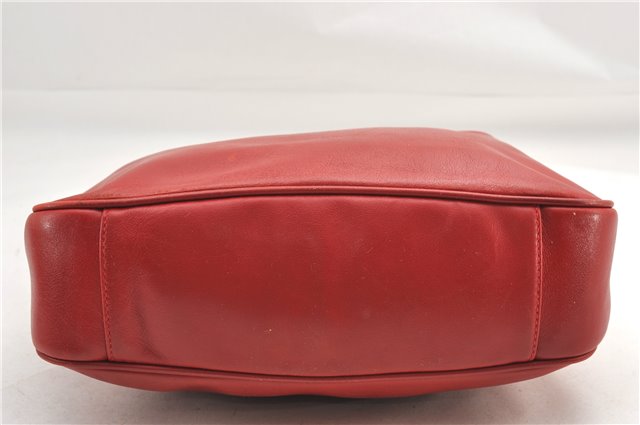 Authentic GUCCI Vintage Bamboo Shoulder Hand Bag Leather Red Junk 0877G