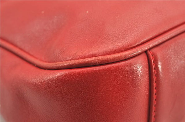 Authentic GUCCI Vintage Bamboo Shoulder Hand Bag Leather Red Junk 0877G