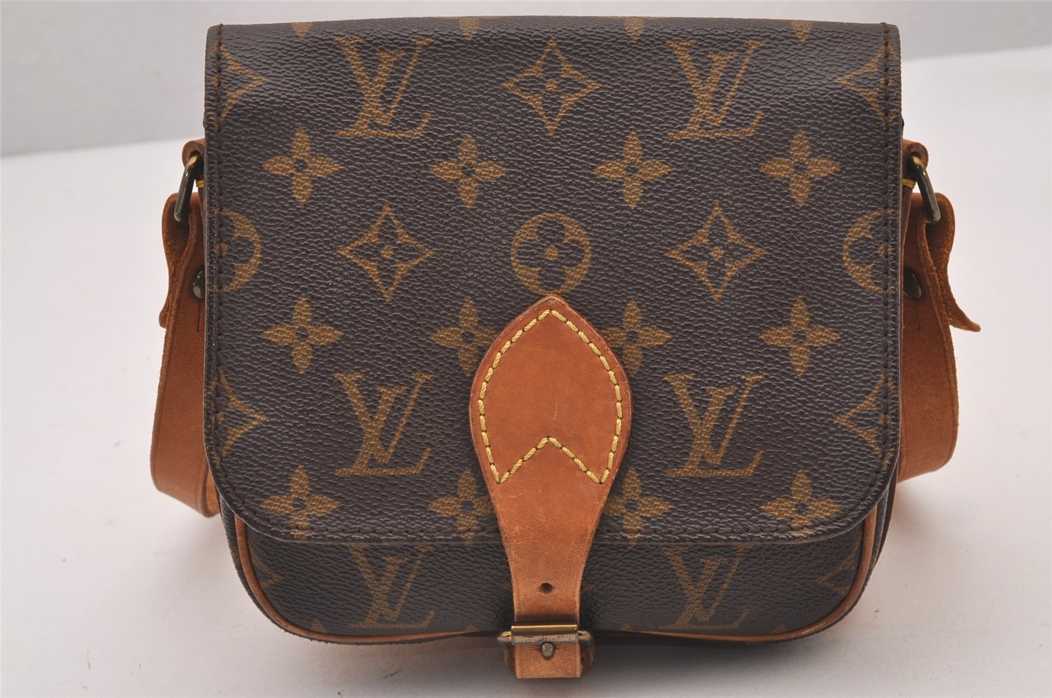 Authentic Louis Vuitton Monogram Cartouchiere PM M51254 Shoulder Cross Bag 0877I