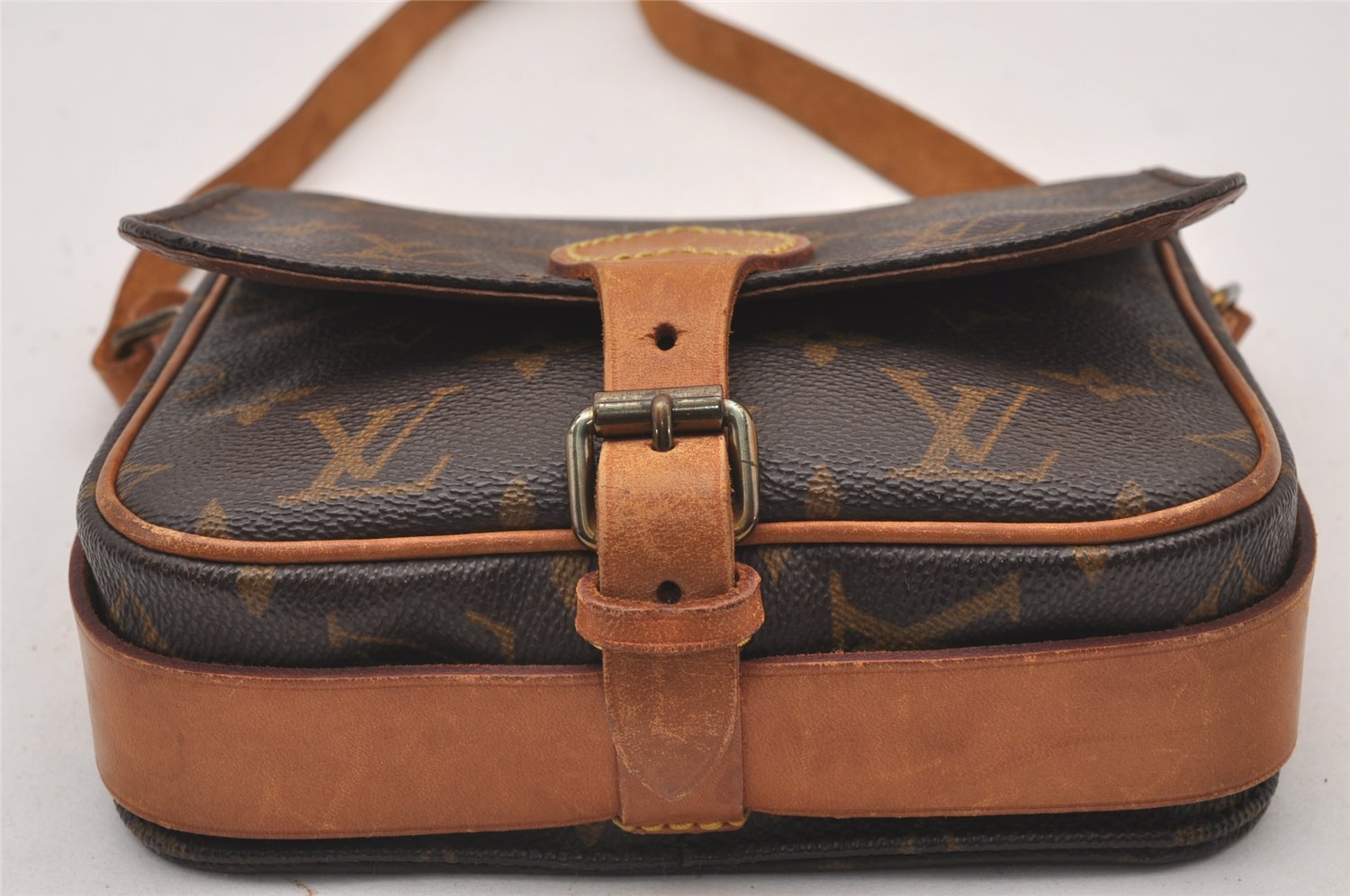 Authentic Louis Vuitton Monogram Cartouchiere PM M51254 Shoulder Cross Bag 0877I