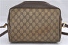 Authentic GUCCI Web Sherry Line Shoulder Bag GG PVC Leather Brown Junk 0878G