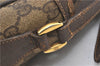 Authentic GUCCI Web Sherry Line Shoulder Bag GG PVC Leather Brown Junk 0878G