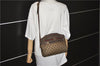 Authentic GUCCI Web Sherry Line Shoulder Bag GG PVC Leather Brown Junk 0878G