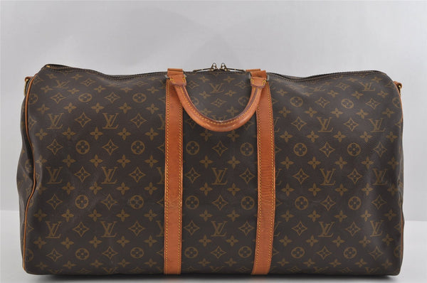 Authentic Louis Vuitton Monogram Keepall Bandouliere 55 M41414 Boston Bag 0878I