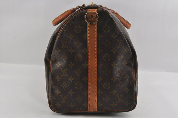 Authentic Louis Vuitton Monogram Keepall Bandouliere 55 M41414 Boston Bag 0878I