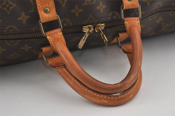 Authentic Louis Vuitton Monogram Keepall Bandouliere 55 M41414 Boston Bag 0878I