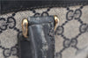 Authentic GUCCI Vintage Sherry Line Tote Hand Bag GG PVC Leather Navy 0880G