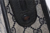 Authentic GUCCI Vintage Sherry Line Tote Hand Bag GG PVC Leather Navy 0880G