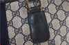 Authentic GUCCI Vintage Sherry Line Tote Hand Bag GG PVC Leather Navy 0880G