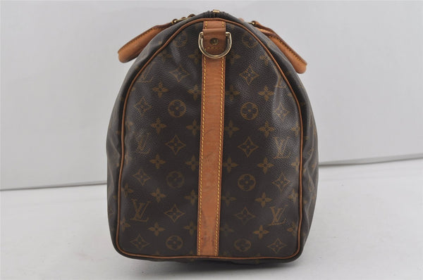 Authentic Louis Vuitton Monogram Keepall Bandouliere 50 M41416 Boston Bag 0880I