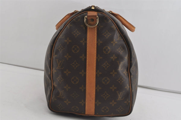 Authentic Louis Vuitton Monogram Keepall Bandouliere 50 M41416 Boston Bag 0880I