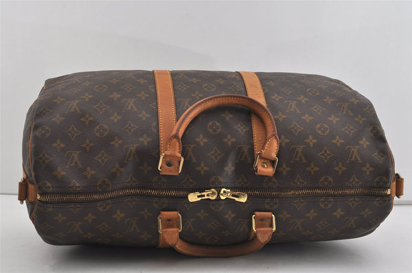 Authentic Louis Vuitton Monogram Keepall Bandouliere 50 M41416 Boston Bag 0880I