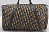 Authentic Christian Dior Trotter Hand Boston Bag Canvas Leather Blue 0881G